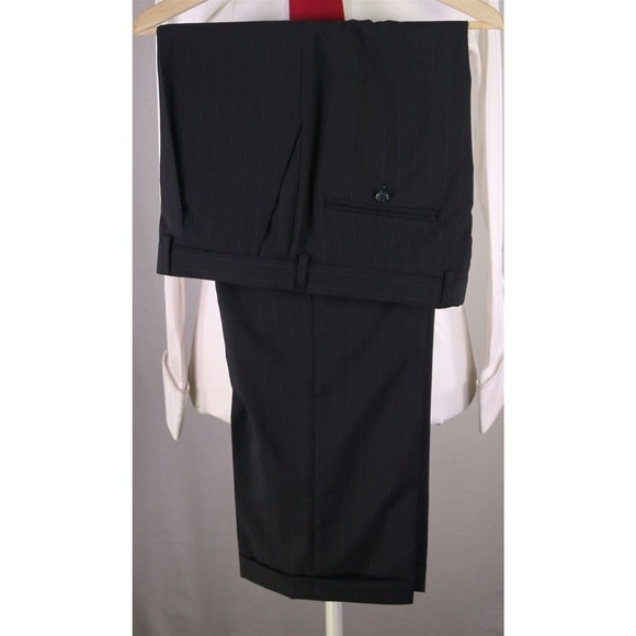 Glenmore Argentina Navy Blue Pinstripe Wool-Mohair Loro Piana Suit 40R - Picture 11 of 11